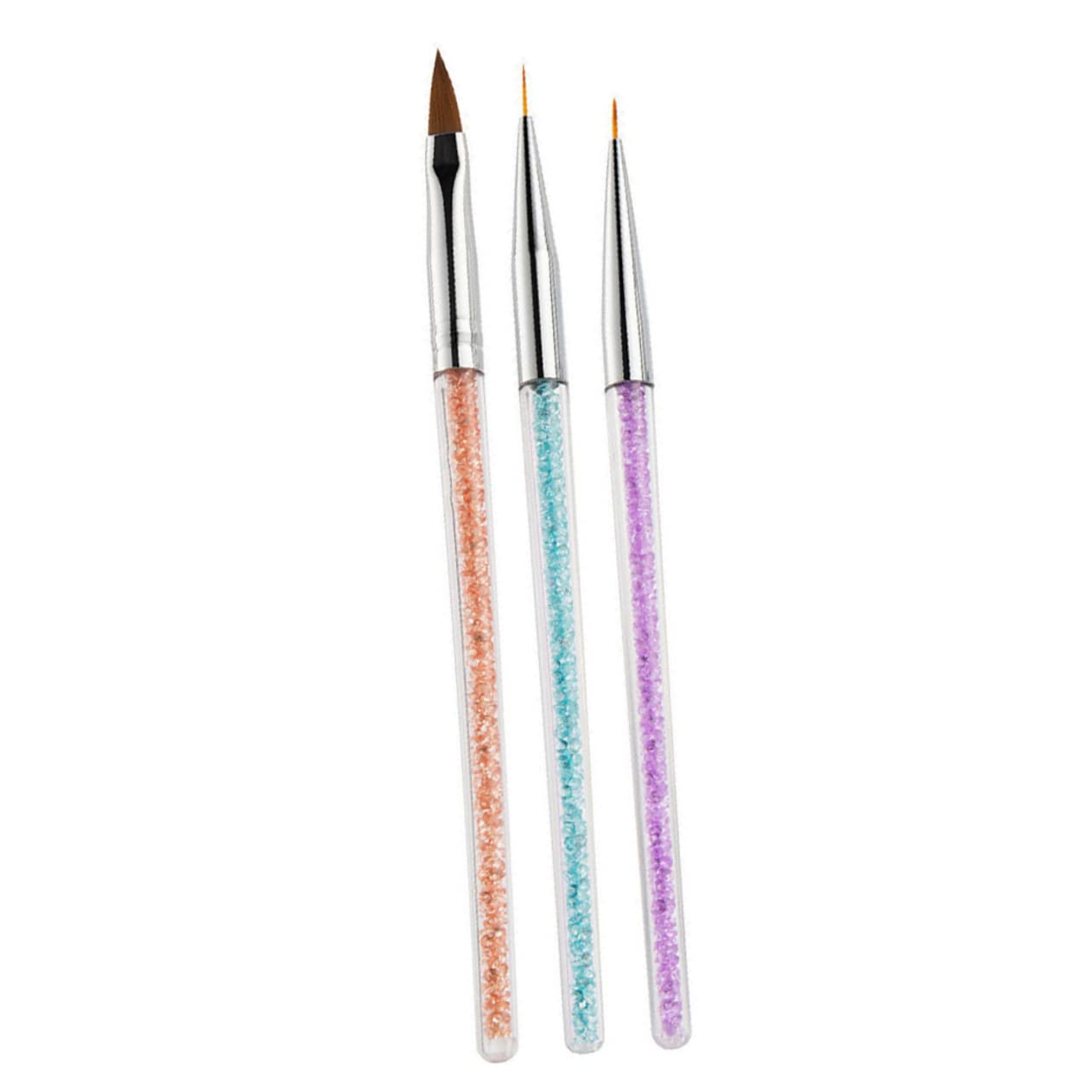 FOMIYES 3-Piece Professional Nail Art Brush Set - Nail Liner Pen & Painting Tools - Smooth & Comfortable Essential Nail Art Brushes for Salon, Home Manicure & DIY Nail Designs
