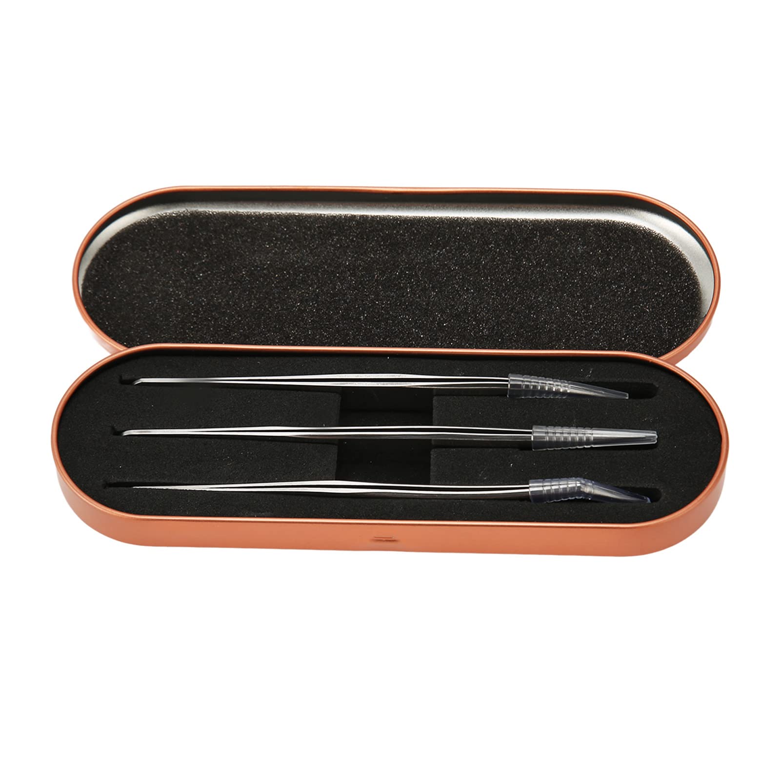 Professional Stainless Steel Eyelash & Blackhead Tweezers Set - 3Pcs for Precise Lash Extensions & Facial Care - Perfect for Home, Salon & Travel Beauty Kits
