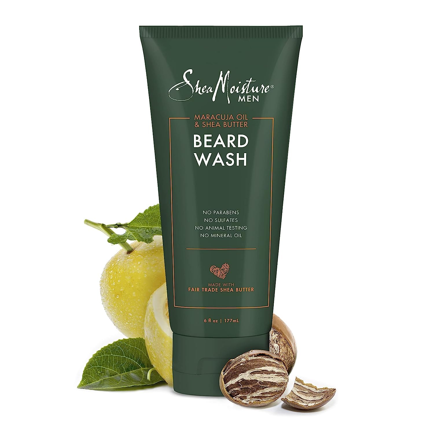 SheaMoisture Beard Wash & Shampoo for Men - Moisturizing with Maracuja Oil & Organic Shea Butter - Softens & Conditions Full Beards - 6 Fl Oz (Pack of 2) - Perfect for Daily Beard Care & Grooming Routine