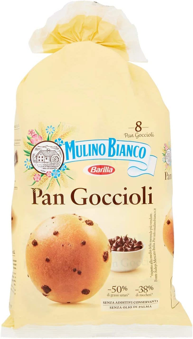 Mulino Bianco Pan Goccioli Sweet Brioche Snacks 336g (3 Pack) - Perfect for Breakfast, Dessert & Coffee Time
