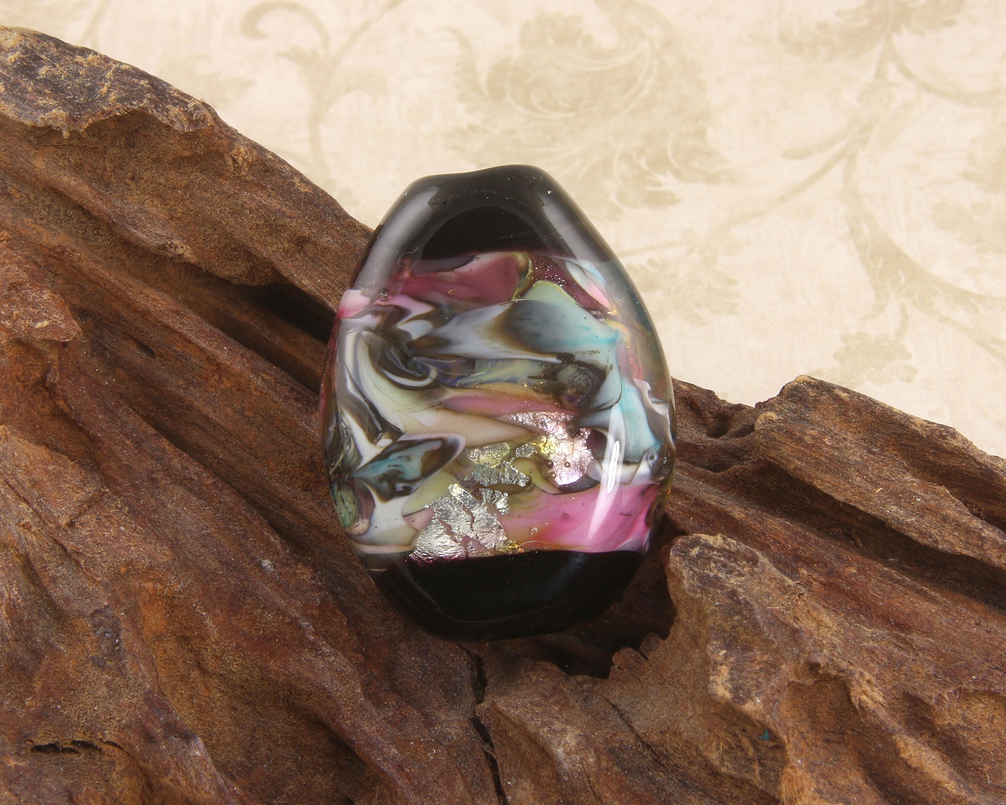 Handmade Bollywood Style Lampwork Glass Focal Bead for Jewelry Making - SRA Certified - Perfect for Necklaces, Bracelets & DIY Craft Projects
