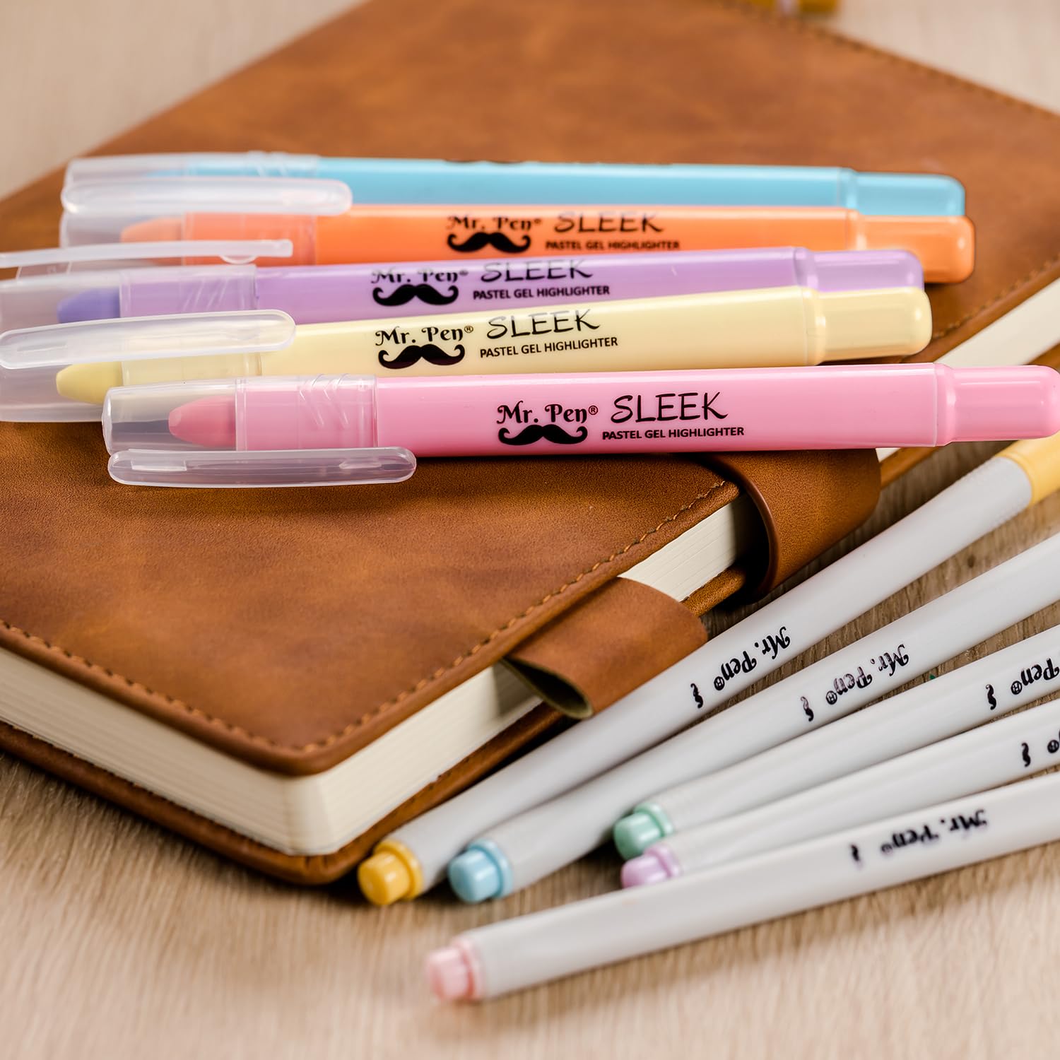Mr. Pen Bible Gel Highlighters & Fineliner Pens - No Bleed Pastel Colors 10 Pack for Bible Study, Journaling & Note Taking - Perfect for Scripture Marking, Bible Journaling & Church Note Taking