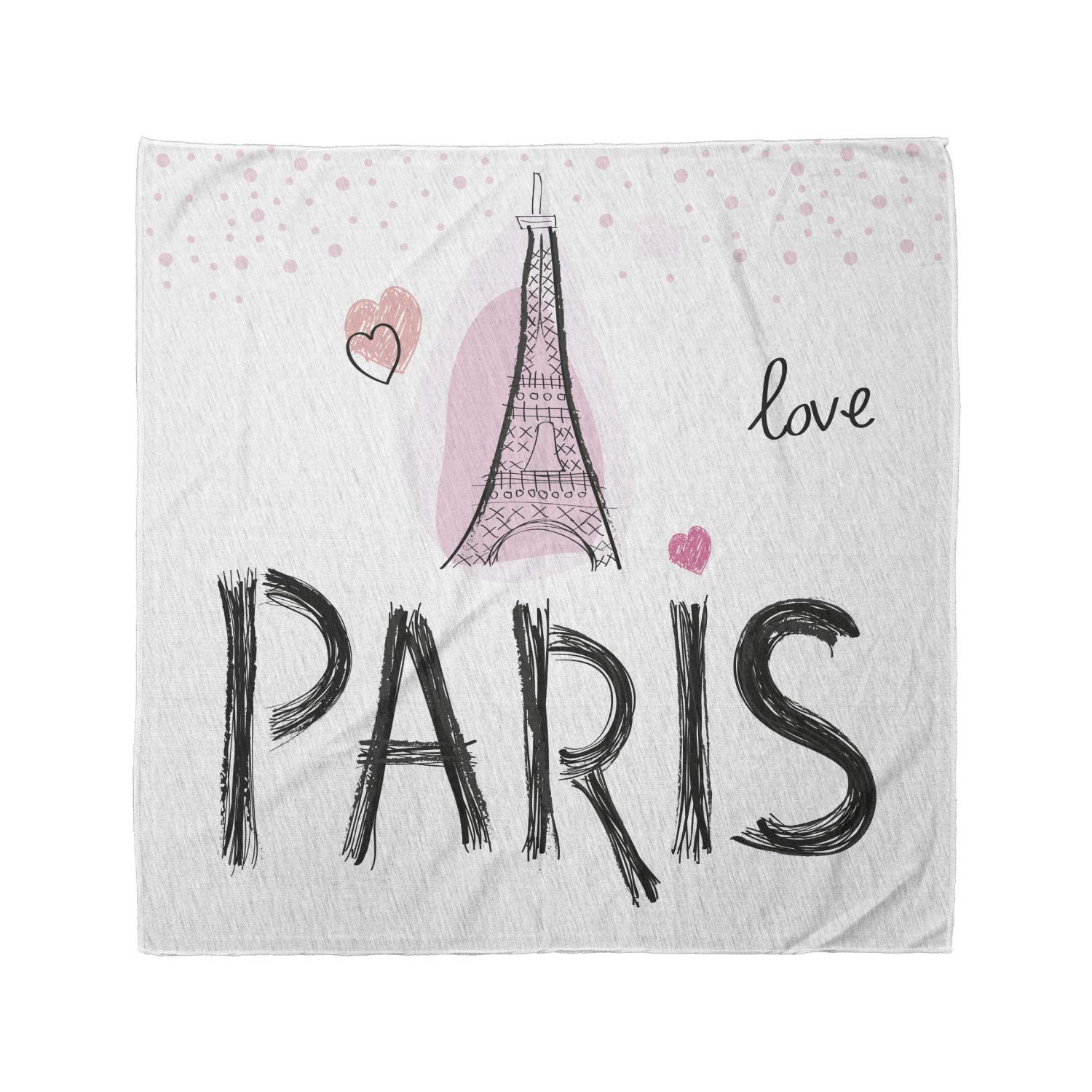Ambesonne Eiffel Tower Bandana - Hand Drawn Sketch Design, Unisex Head Scarf & Neck Tie for Men Women - Perfect for Travel, Outdoor Activities & Fashion Accessories