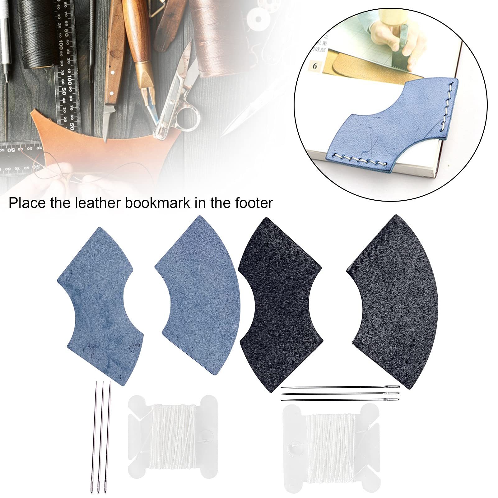 Premium Leather Splicing Patch - Comfortable DIY Craft Bookmarks for Books, Journals & Scrapbooking | Perfect for Book Lovers & Handmade Gift Ideas