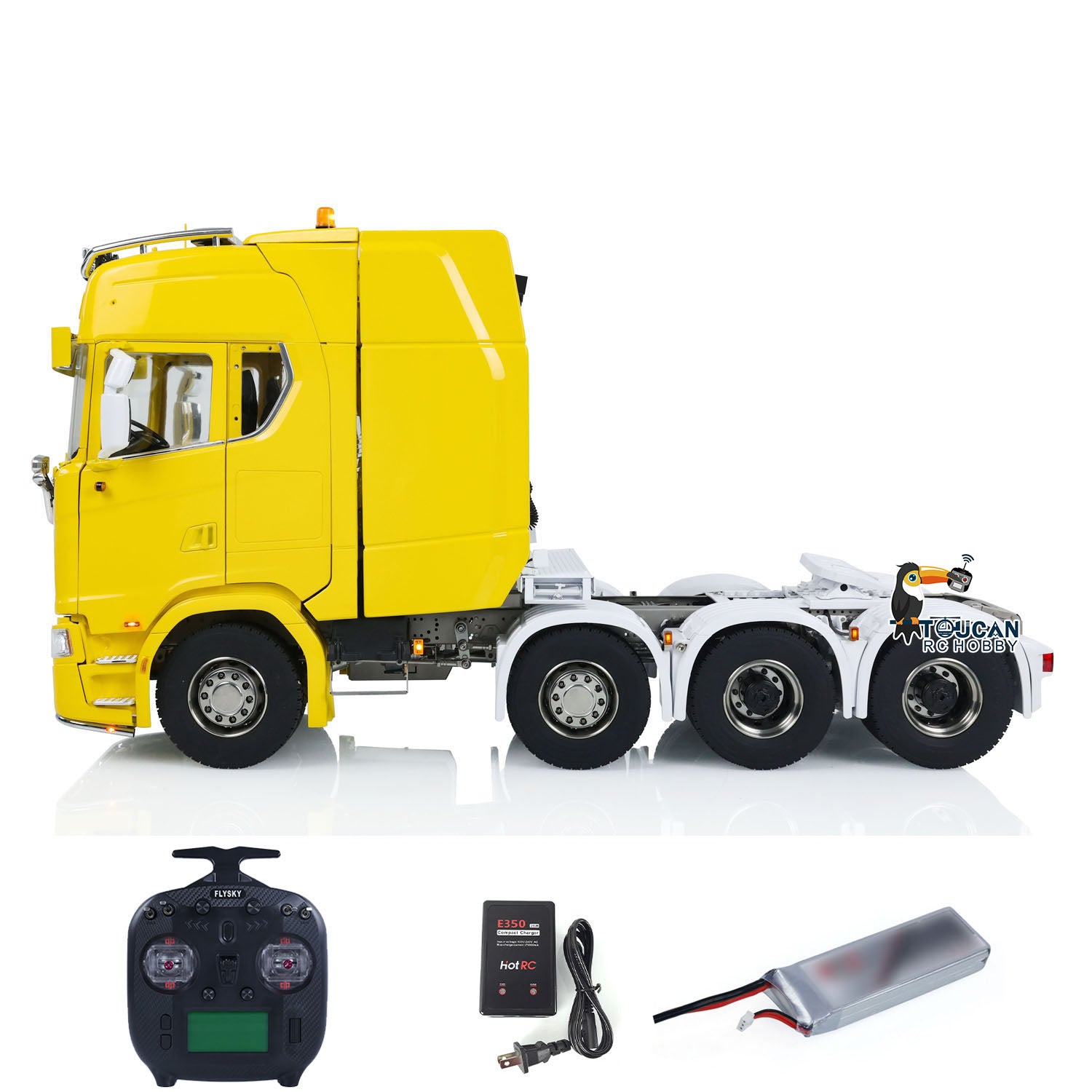 1/14 Scale 770S 8x8 RC Tractor Truck - Ready-to-Run Electric Remote Control Car with Metal Chassis, 3-Speed Gearbox, LED Spotlights & Sound System - Perfect for Off-Road Adventure & Heavy Duty Simulation Play