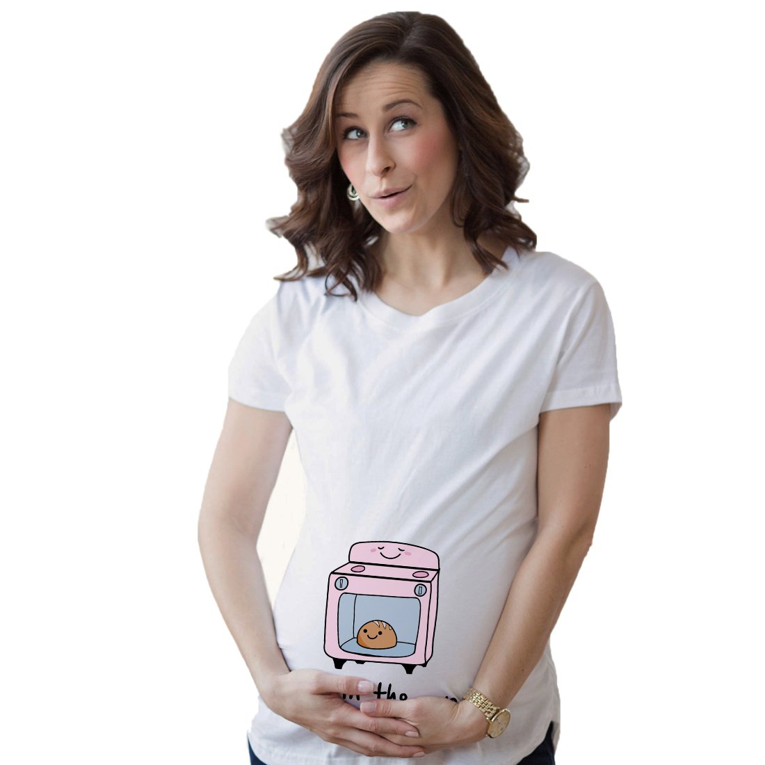 Funny Maternity 'Bun in The Oven' Pregnancy Announcement T-Shirt - Cute Baby Reveal Tee for Expecting Moms | Perfect for Gender Reveals, Baby Showers & Maternity Photos