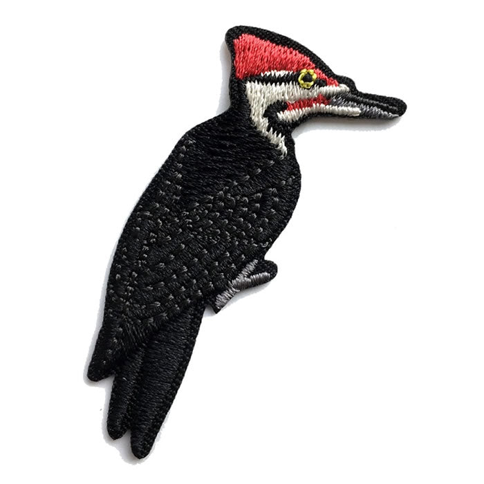 Bird Collective Pileated Woodpecker Iron-On Patch - Nature Inspired Embroidered Badge for Jackets, Backpacks & Hats - Perfect for Outdoor Enthusiasts & Wildlife Lovers