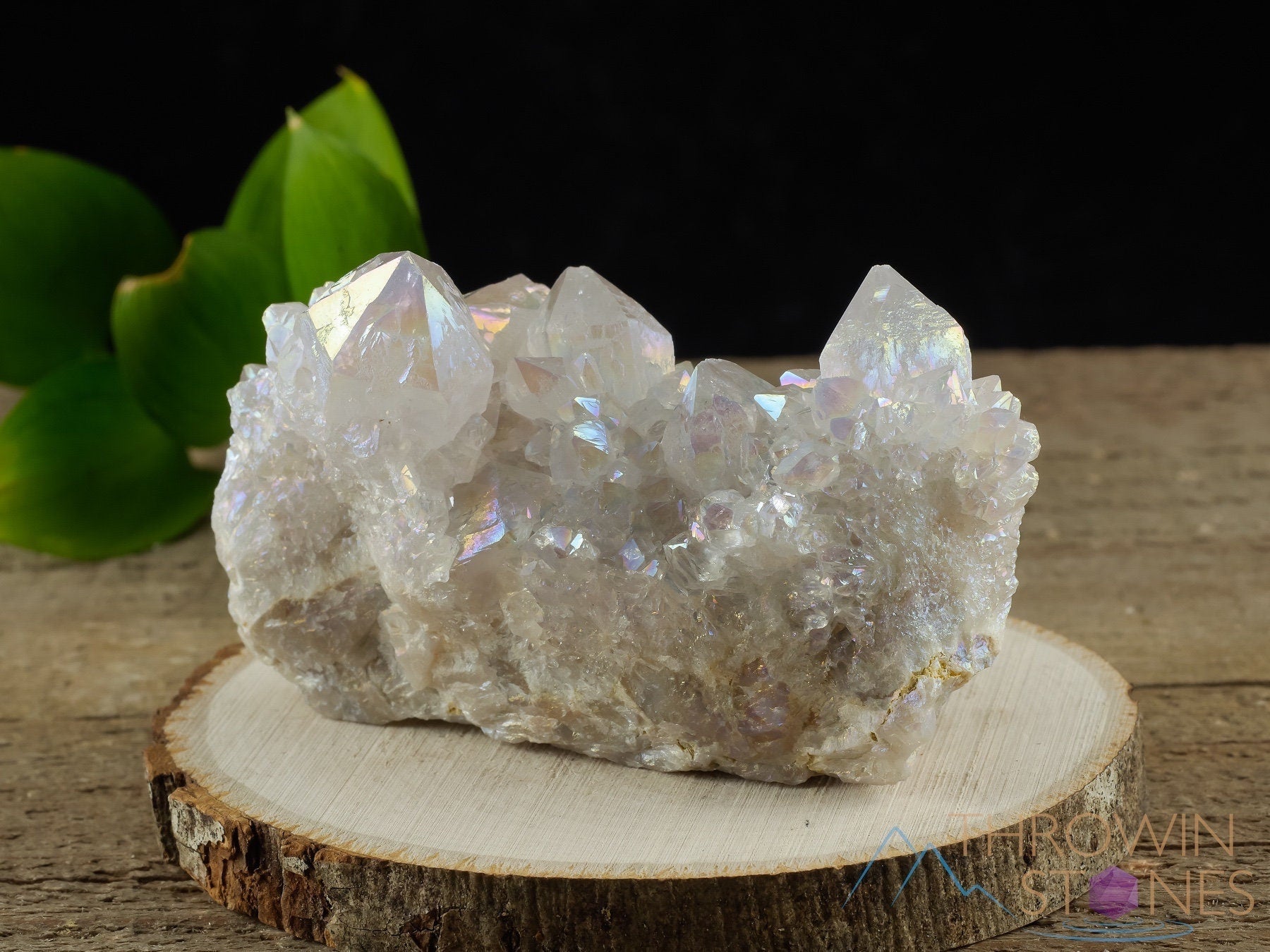 Angel AURA QUARTZ Crystal Cluster - Natural Rainbow Quartz Healing Stone, Spirit Quartz Cluster for Meditation & Energy Work | Home Decor, Office Feng Shui, Reiki Healing & Spiritual Gift (R0429)