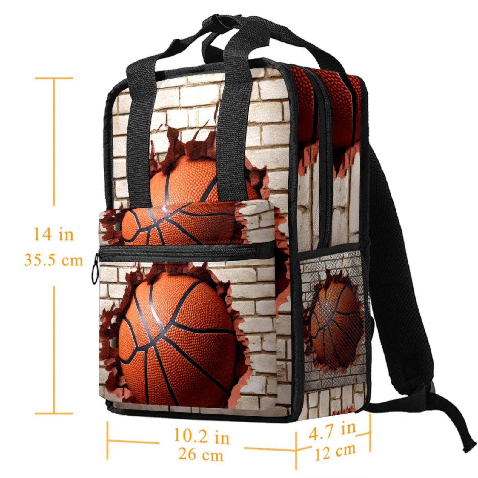 Stylish Travel & Work Backpack with Basketball Wall Texture Design - Perfect for Commuting, Gym, and Outdoor Adventures