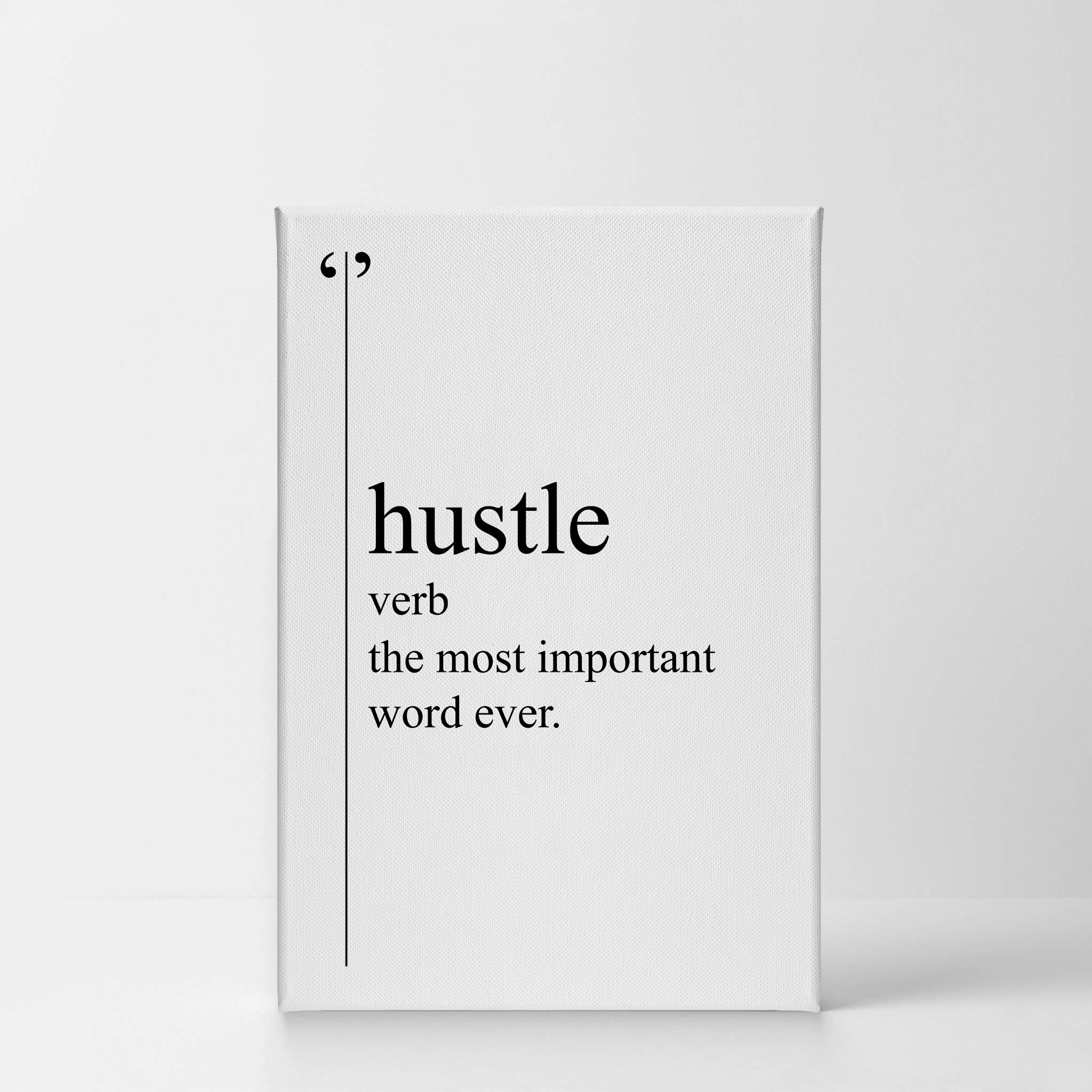 Smile Art Design Hustle Definition Black & White Dictionary Art - Motivational Canvas Wall Art for Office & Living Room - Inspirational Entrepreneur Quote Print - Ready to Hang 40x30 - Perfect Gift for Home Decor & Workspace Motivation