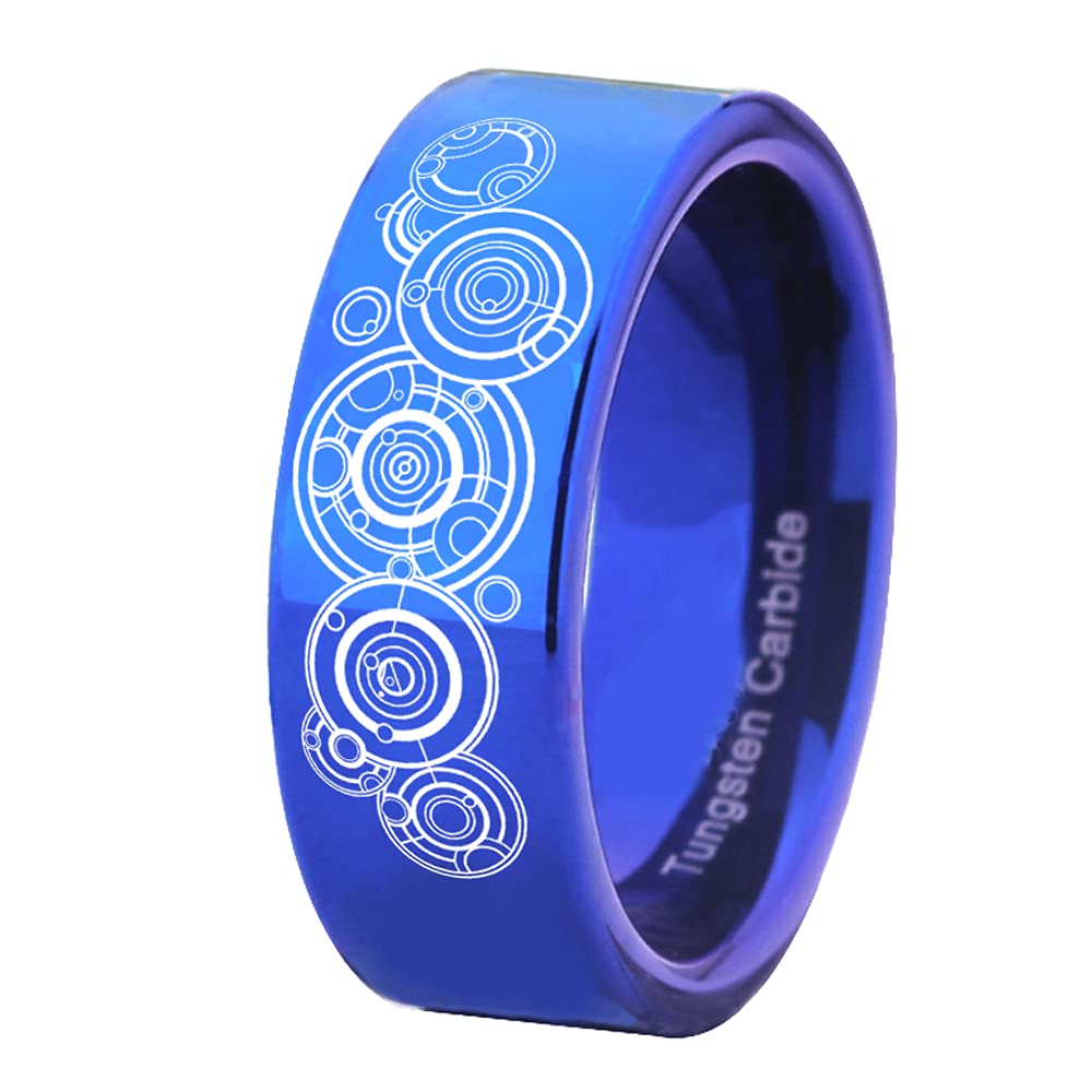 CLOUD DANCER Doctor Who Inspired Tungsten Carbide Wedding Band - Durable Unisex Ring for Men & Women, Engagement or Anniversary Gift with Free Custom Engraving - Perfect for Sci-Fi Fans and Couples