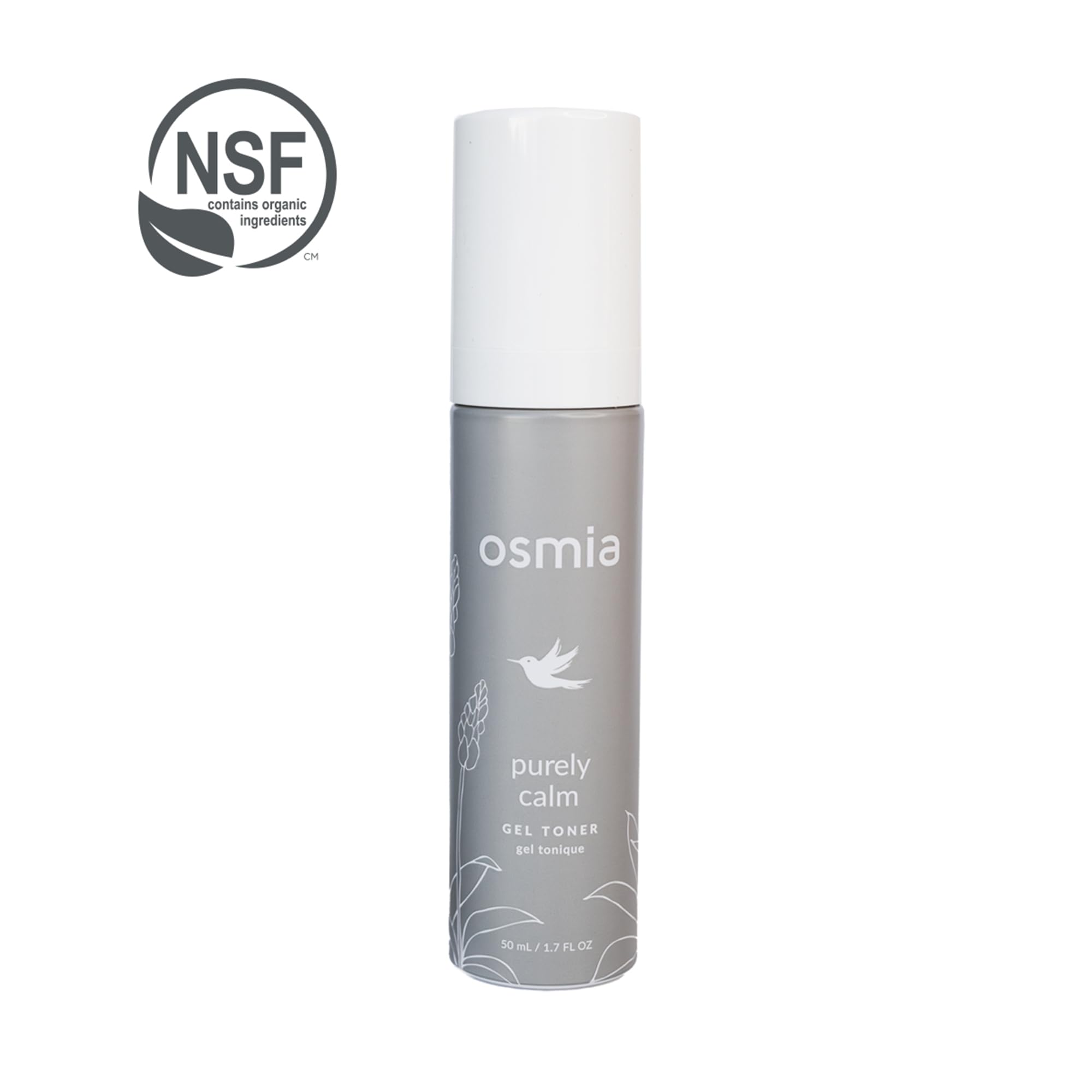 Osmia Organics Purely Calm Gel Toner | Soothing Hydrating Face Toner for Sensitive Skin | Clean Beauty Skincare | 1.7 fl oz (50 mL) | Perfect for Daily Use & Post-Workout Skin Care