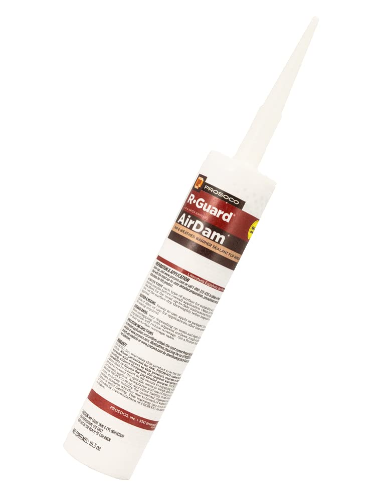 PROSOCO AirDam Professional Air & Weather Barrier Sealant - 12 Pack (10.3 OZ Cartridges) for Roofing, Windows & Exterior Construction - Waterproof & Energy Efficient Building Protection
