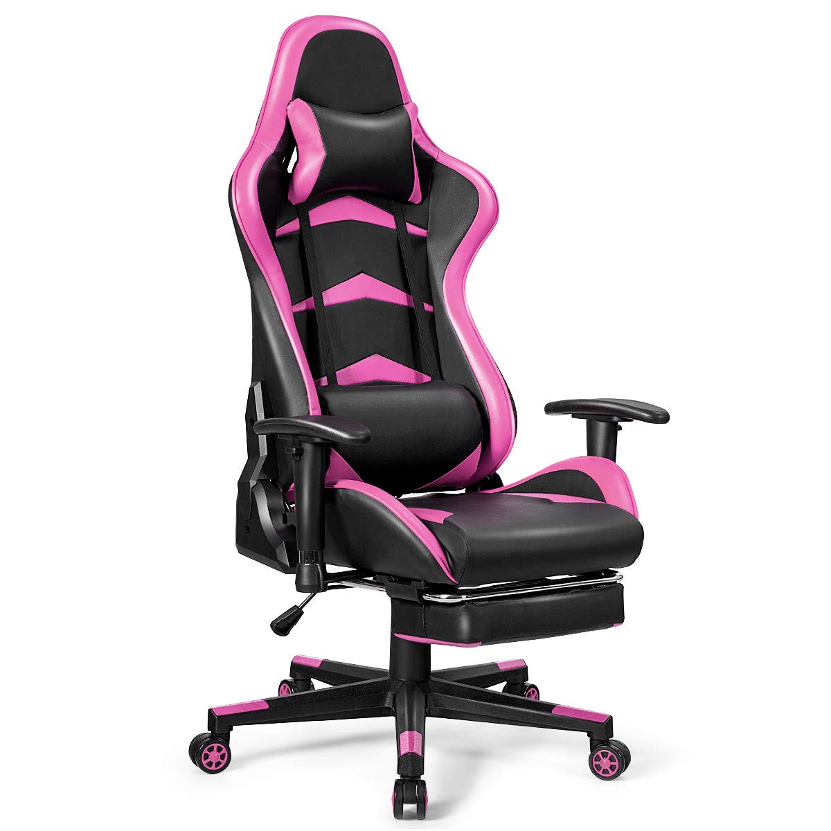 GOFLAME Ergonomic Gaming Chair - Racing Style High Back Office Chair with Adjustable Lumbar Support, Headrest, Footrest & Massage Function | Perfect for PC Gaming, Home Office & Esports Setup