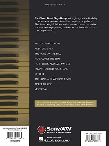 The Beatles: Piano Duet Play-Along Book Volume 4 - Easy Sheet Music for Piano Duets | Perfect for Music Lessons, Recitals & Family Fun