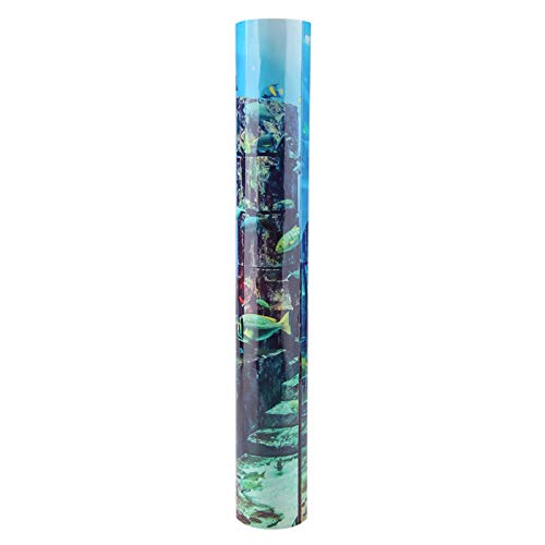 Ocean Background Fish Tank Poster - Undersea City Ruins Aquarium Wall Decor Sticker [76x46cm] for Saltwater & Freshwater Fish Tanks, Home & Office Aquarium Decorations
