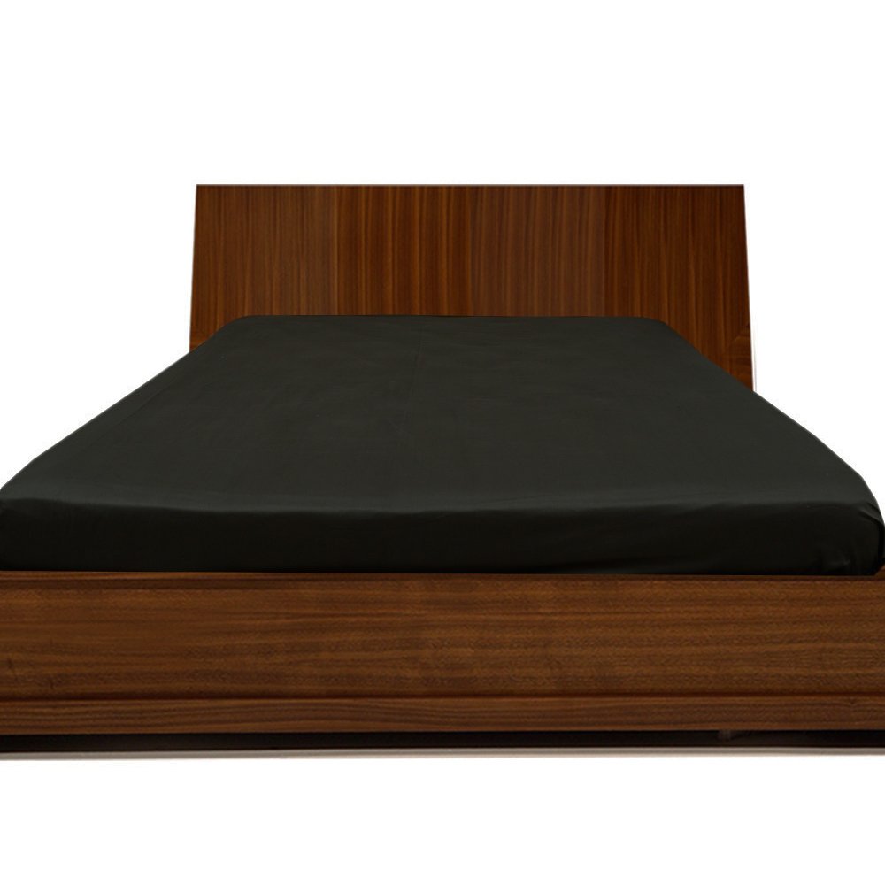 BudgetLinen Black Full XXL Fitted Sheet - 100% Egyptian Cotton 500 Thread Count Luxury Bedding (15 Inch Pocket Depth) - Perfect for Guest Rooms, Dorms & Deep Mattresses
