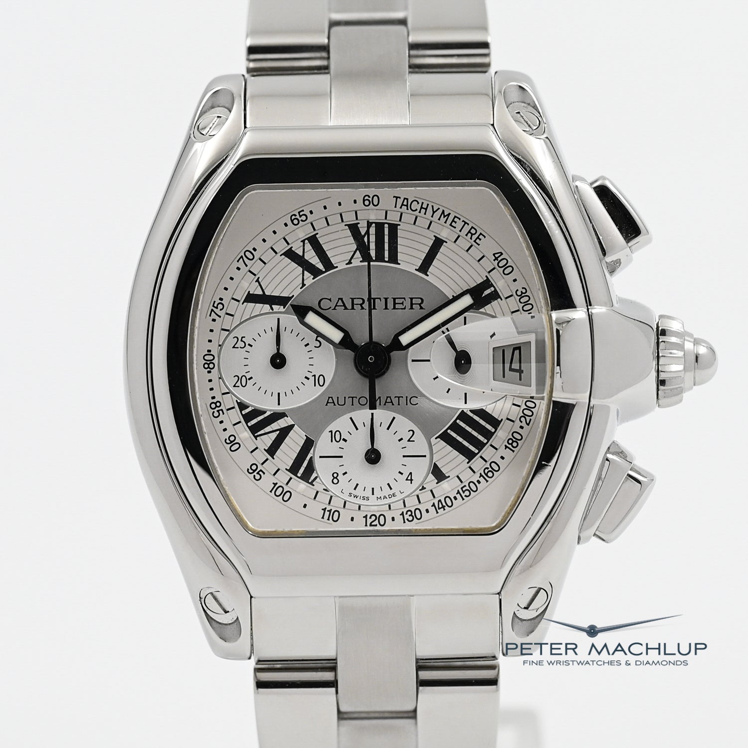 Cartier Roadster XL Chronograph Men's Luxury Watch - Swiss Made Automatic Movement, Stainless Steel Case for Business & Formal Occasions