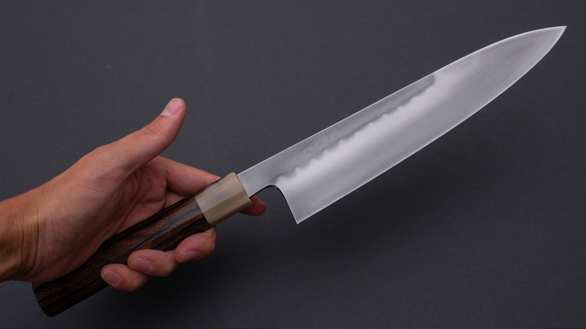 Hitohira Togashi Yohei Blue #1 Mizu Honyaki Gyuto 240mm Japanese Chef Knife - Premium Ziricote Wood Handle with Saya Scabbard (#001) - Perfect for Professional Chefs & Home Cooking Enthusiasts
