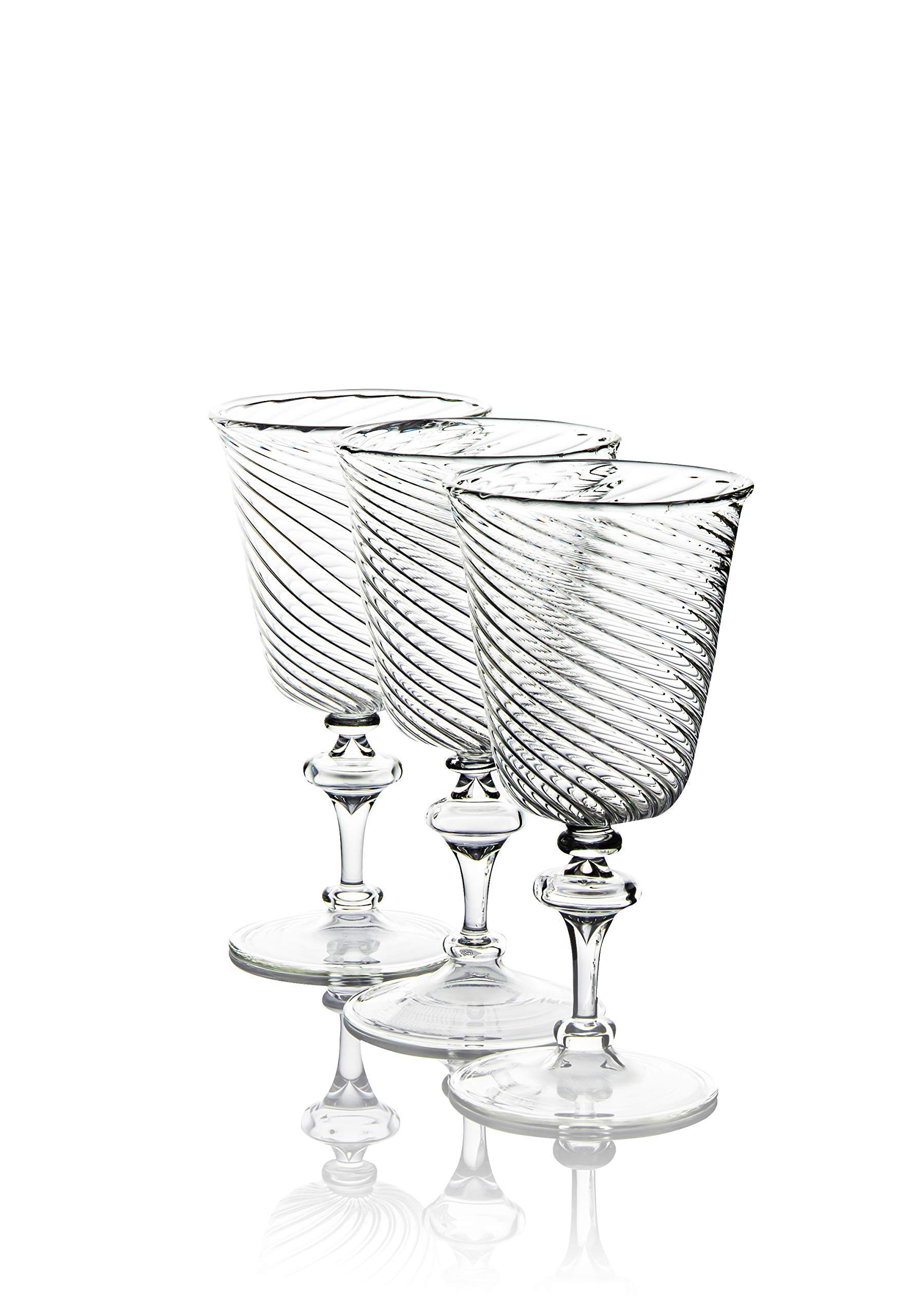 Stemless Wine Glasses Set of 3 - Ribbed Glassware for Wine & Whiskey - Hand Blown Drinkware for Parties, Gifts & Home Bar Decor