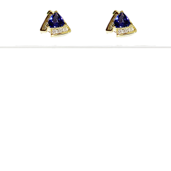 18K Yellow Gold Tanzanite Stud Earrings for Women – Elegant Tanzanite Jewelry Gift for Birthday, Anniversary & Special Occasions