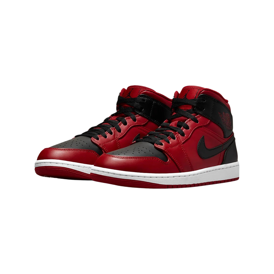 Air Jordan 1 Mid Reverse Bred Gym Red Black White Basketball Shoes - Stylish Sneakers for Men & Women, Perfect for Streetwear, Gym & Casual Wear