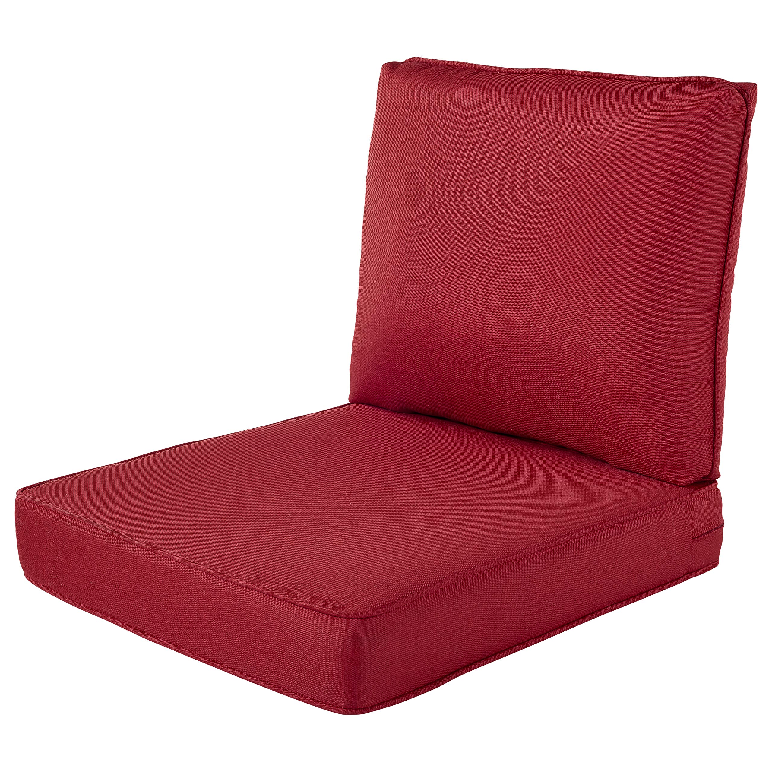 Quality Outdoor Living 23x26 Chair Cushion - Bright Red, Durable & Weather-Resistant for Patio, Poolside, and Garden Comfort