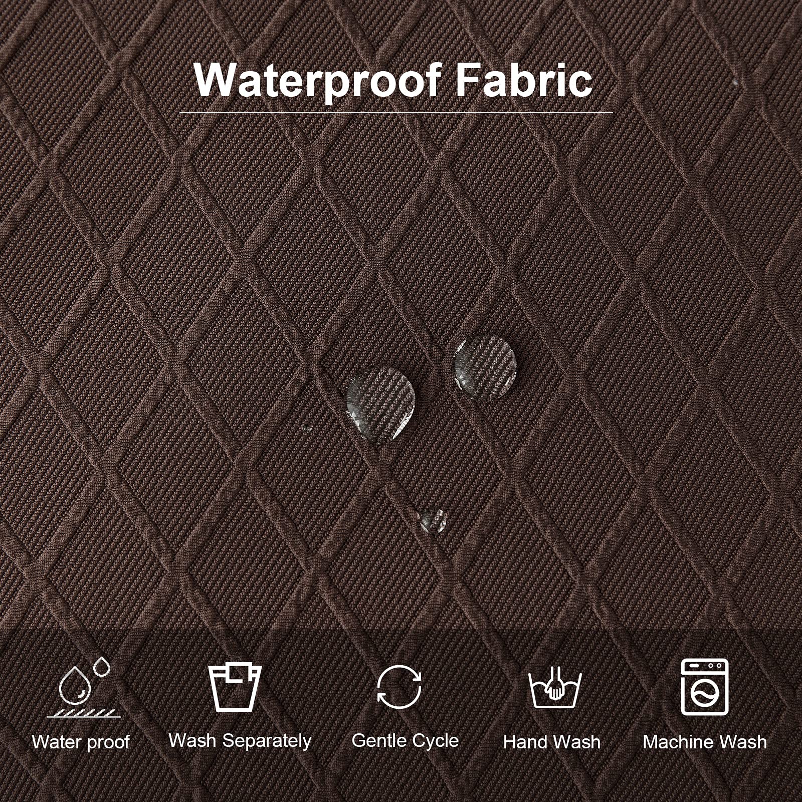 Waterproof Dining Chair Covers Set of 6 - Chocolate Brown PU Leather Seat Protectors for Kitchen & Dining Room - Spill Proof, Easy Clean Chair Covers for Family Meals & Entertaining Guests