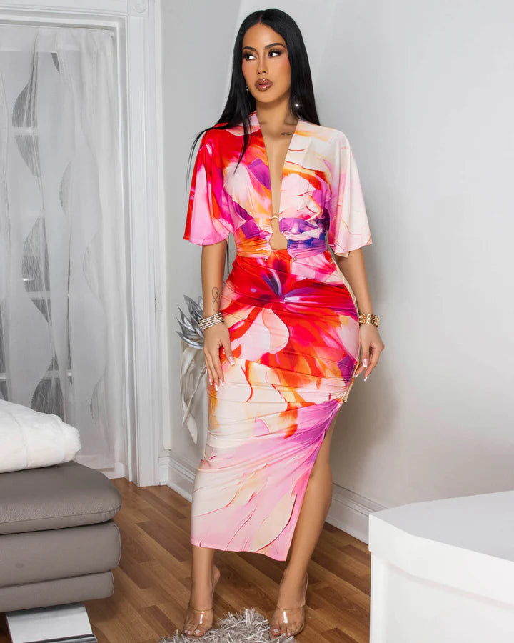 Sweet Escape Pink Skirt Set - Women's Floral Print Two Piece Outfit for Summer | Perfect for Beach Vacations, Date Nights & Brunch Outings
