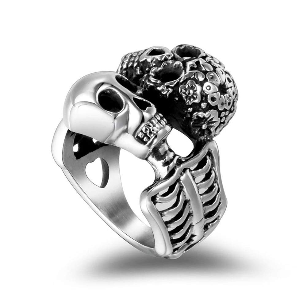 Gothic Skull Ring Stainless Steel for Men & Women | Punk Biker Jewelry for Halloween & Parties