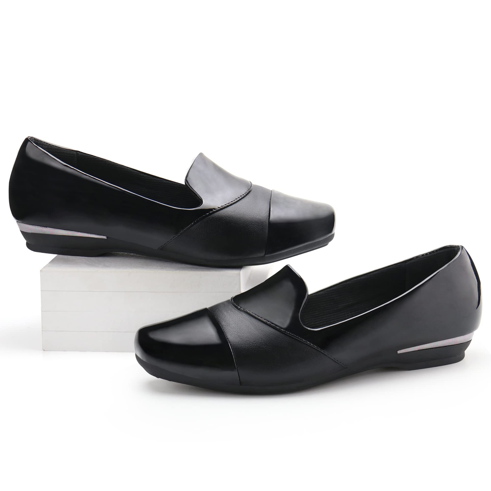 **Orthopedic Dress Shoes for Women - Comfortable Slip-On Loafers with Arch Support & Bunion Relief - Perfect for Work, Travel & Everyday Wear**