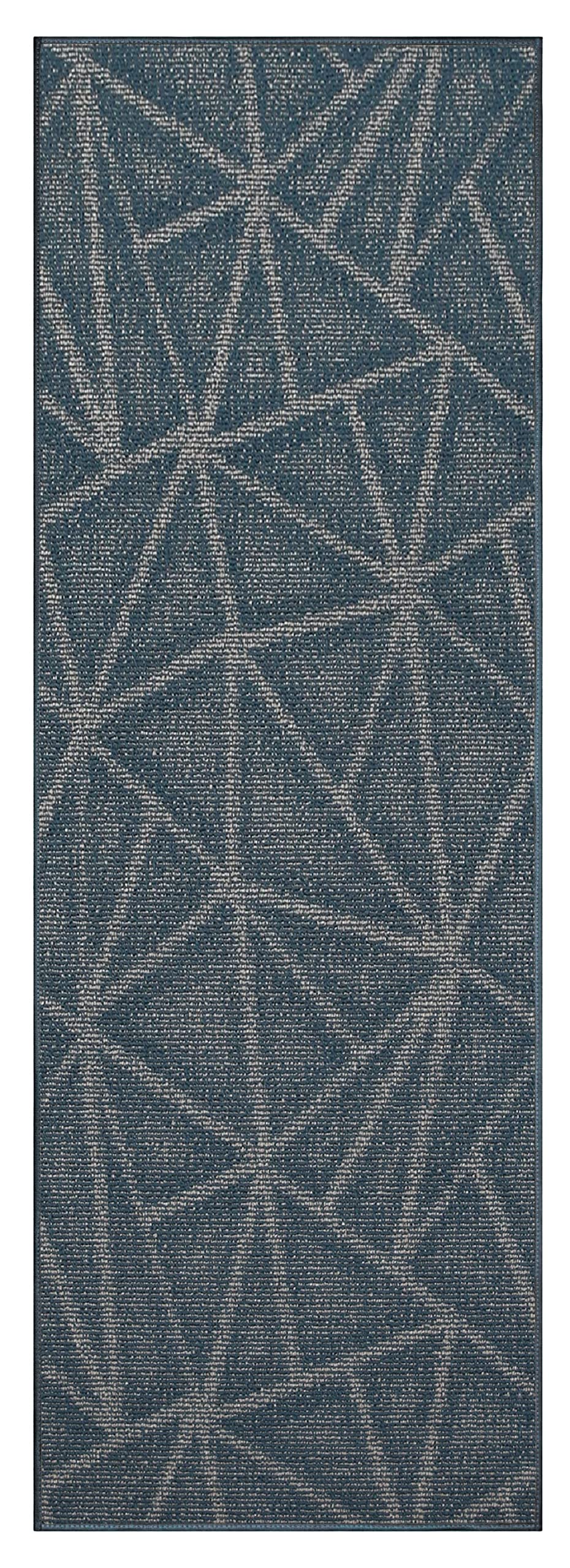 Custom Size Blue Indoor Outdoor Area Rugs - 2' x 44' Ambient Carpet for Patio, Deck, Living Room & Bedroom