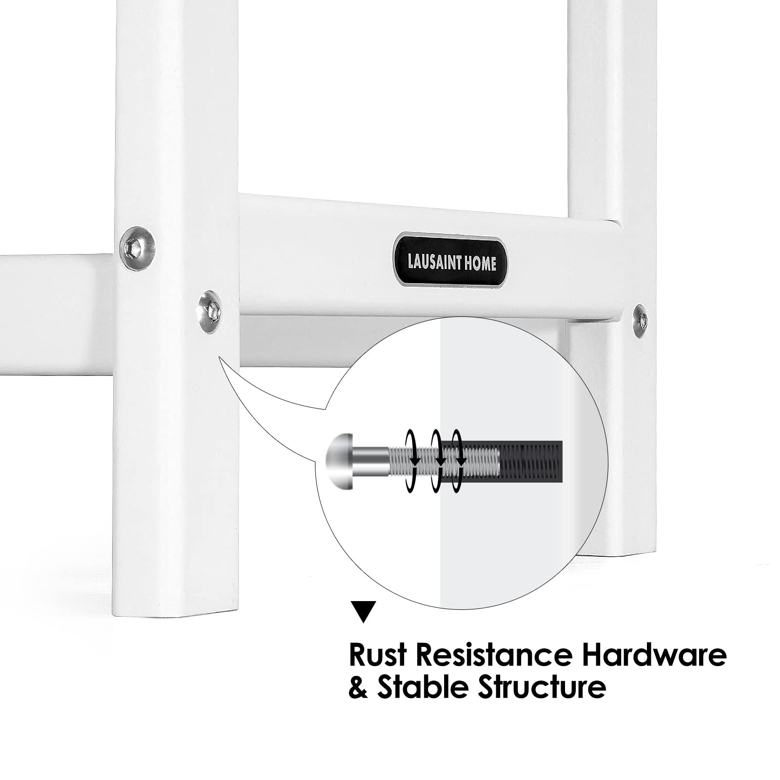 LAUSAINT HOME Outdoor Adirondack Side Table - Weather Resistant White Rectangle Coffee End Table for Patio, Garden & Poolside - Easy Assembly & Durable Design