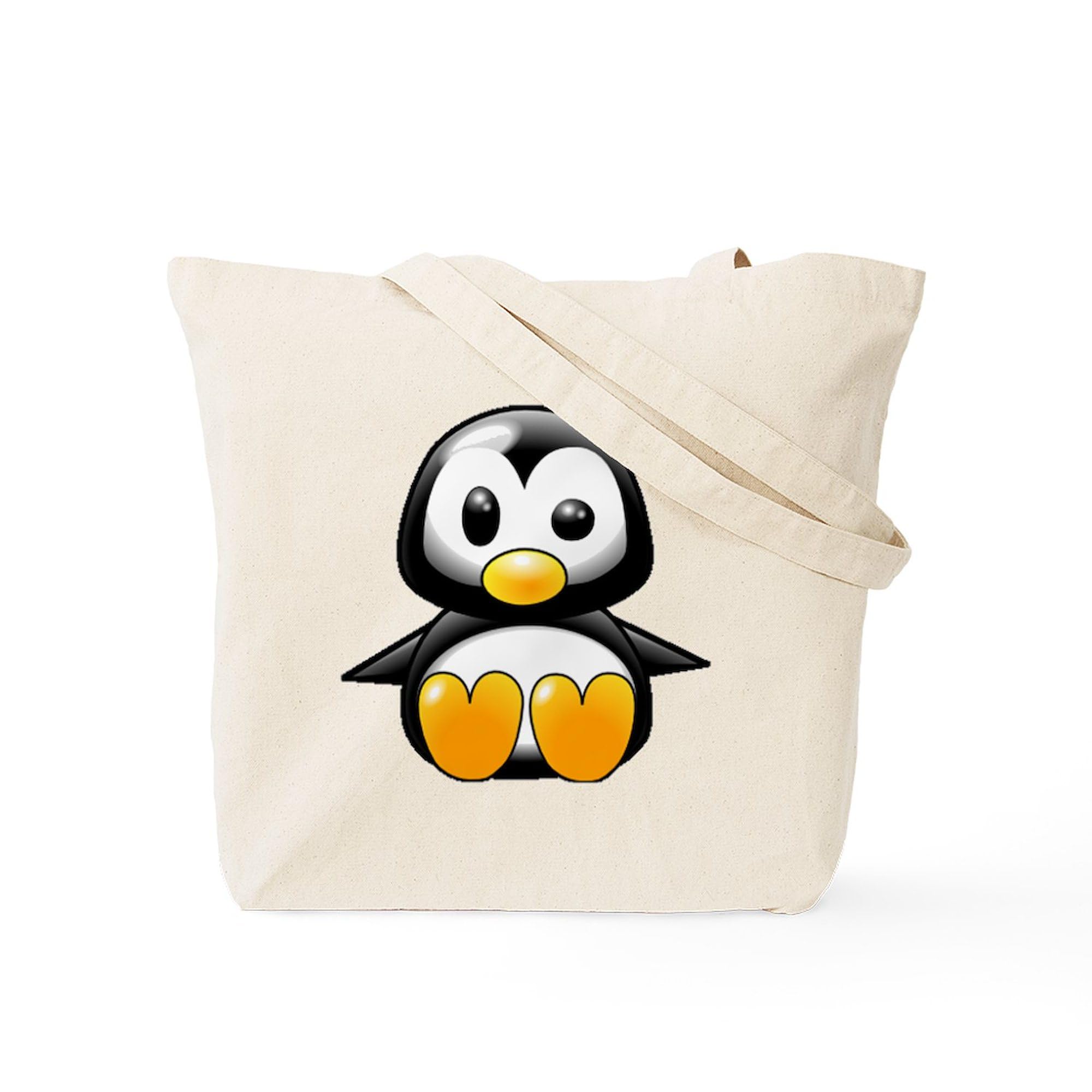 Funny Penguin Tote Bag - Eco-Friendly Natural Canvas Reusable Shopping Bag for Groceries, Beach & Daily Use | CafePress