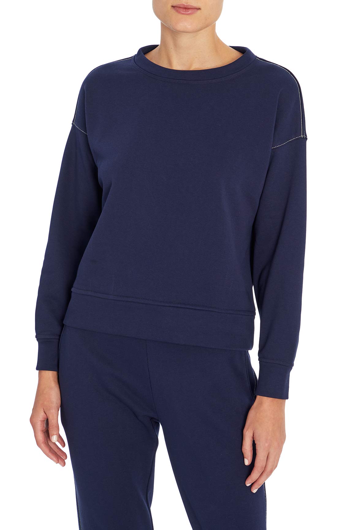 Three Dots Women's Boxy Pullover Sweatshirt - Soft Casual Oversized Crewneck Sweatshirt for Women | Perfect for Lounge, Travel & Everyday Wear