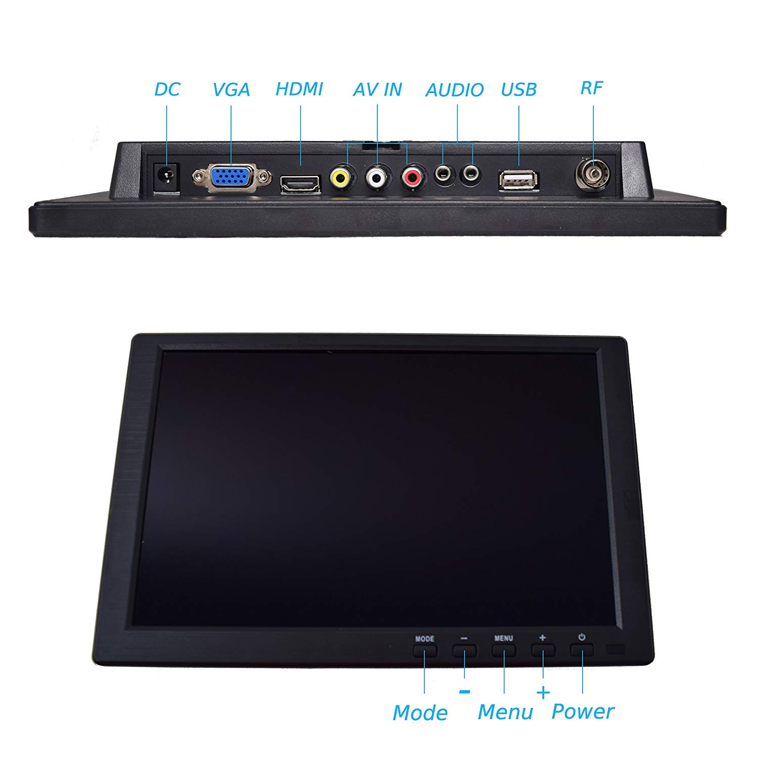 10.1 Inch HD Gaming Monitor - IPS LED Screen 1280x800 for NES, SNES, PS3, PS4, Xbox, PC & Nintendo Switch | Car Backup System with DC 12V Input | MP5 Media Player with Built-in Speaker | HDMI, VGA, AV & USB Video Inputs | Perfect for Gaming, Car Rear View & Multimedia Entertainment