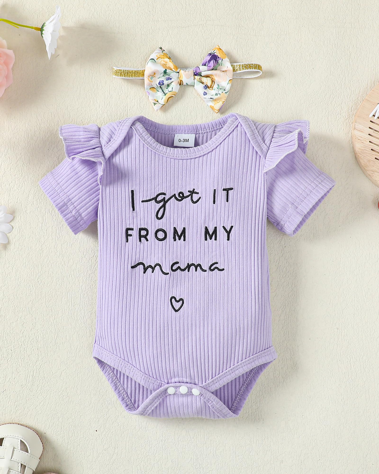 Mioglrie Newborn Baby Girl Clothes Set - Floral Romper & Shorts Summer Outfit for 0-24 Months | Cute Infant Toddler Outfits for Photoshoot, Playdate & Family Gathering