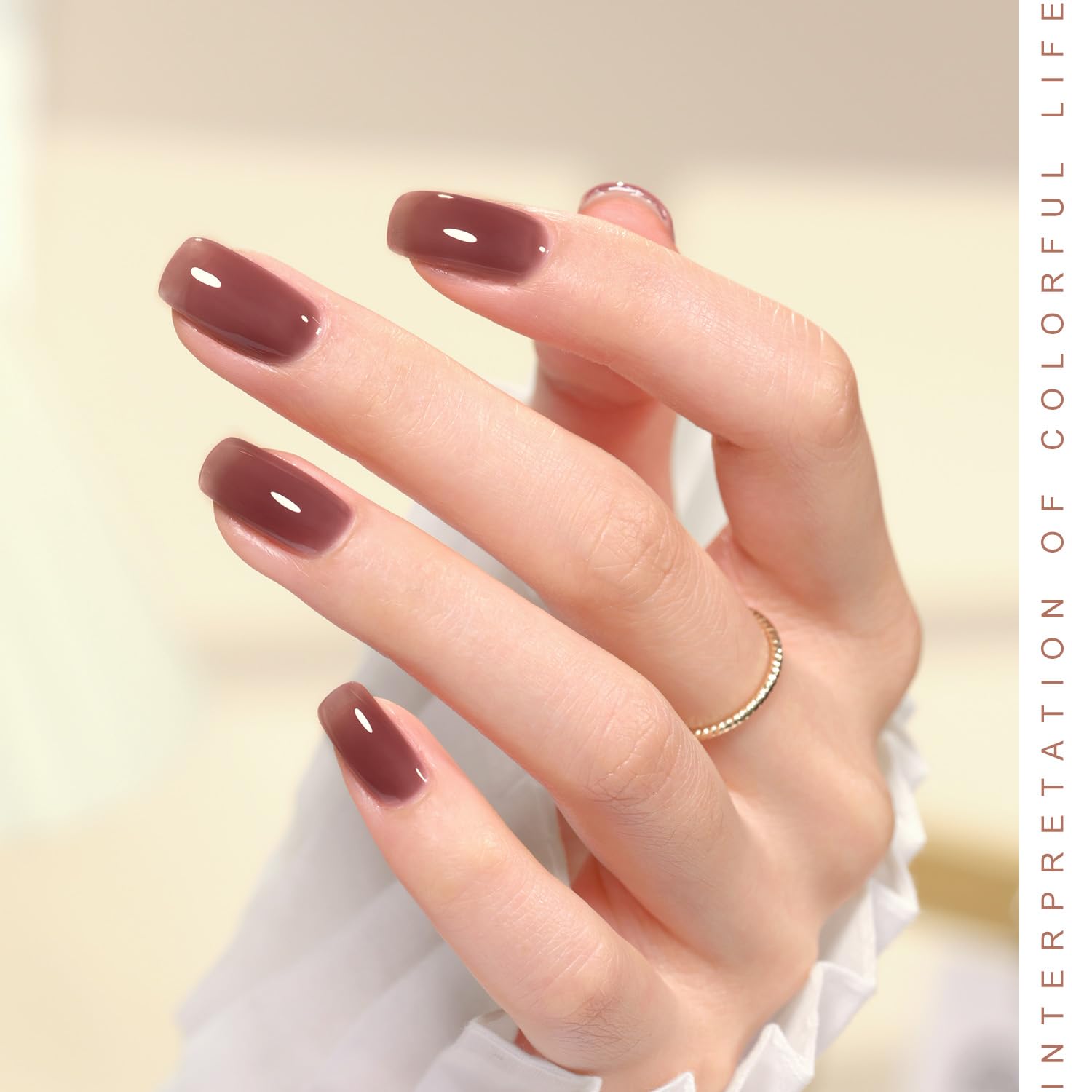 GAOY Jelly Pink Nude Gel Nail Polish Set - 6 Transparent Colors Sheer Red Brown Soak Off UV LED Light Cure Gel Polish Kit for Salon & DIY Nail Art at Home | Perfect for Manicures, Pedicures & Professional Nail Designs