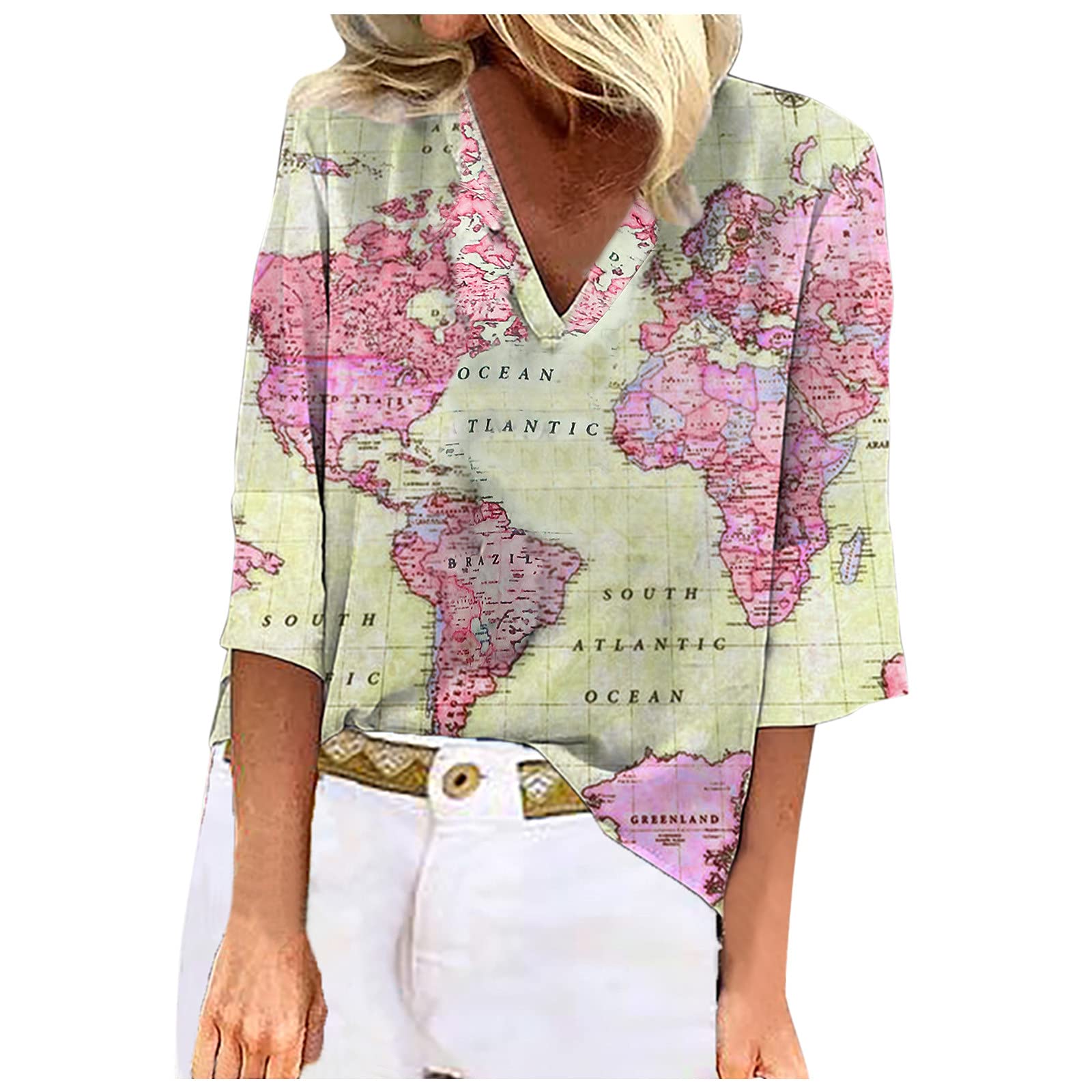 Women's Waffle Knit Long Sleeve Blouse - Loose Fit Batwing Tunic Top with Tie Knot Detail | Casual Office Wear & Layering Essential