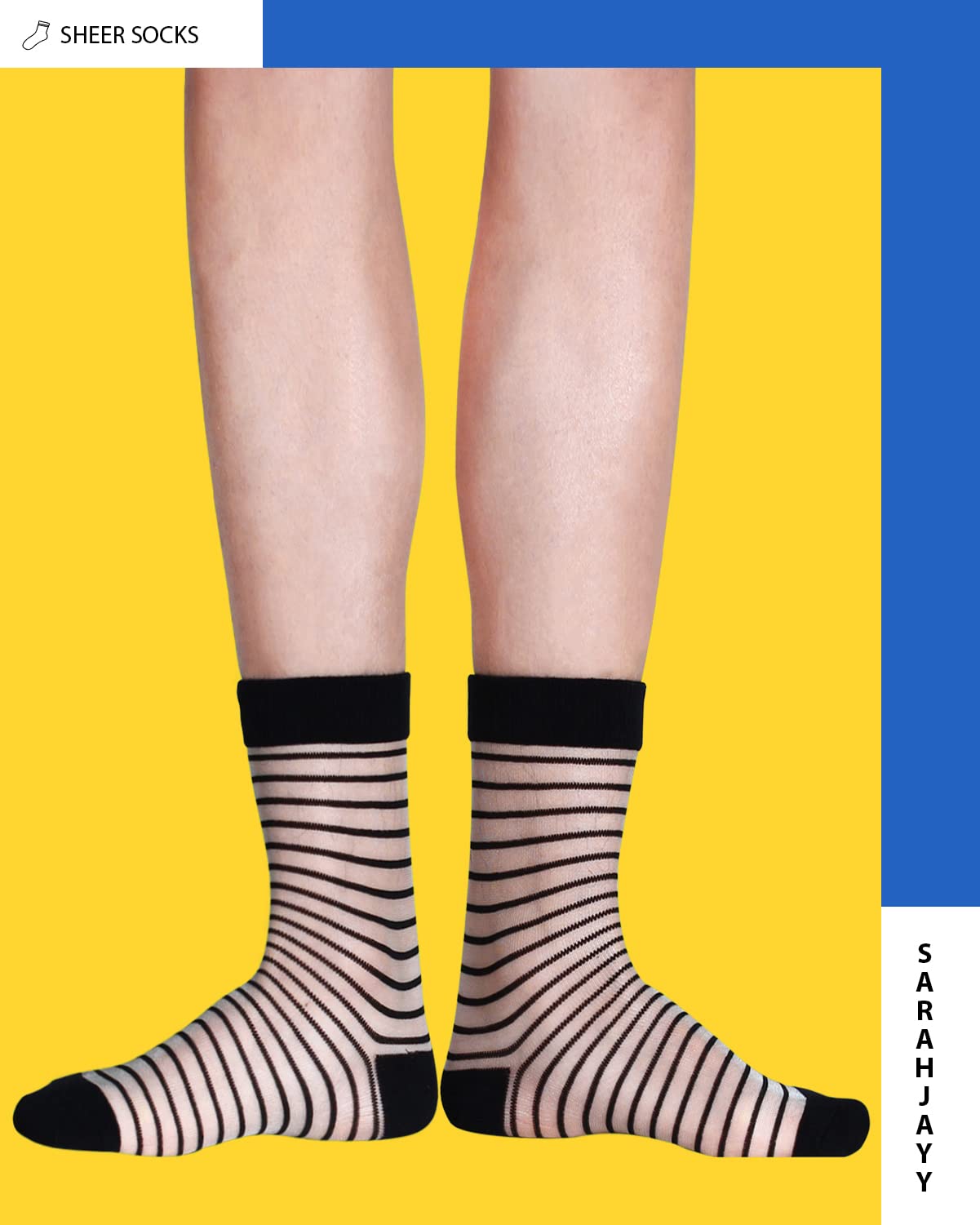 5 Pairs Women's Sheer Socks - Summer Thin Fishnet Transparent Mesh Lace Ankle Socks, Casual Crew Socks in Black Grid (One Size) | Perfect for Daily Wear, Office, Parties & Fashion Outfits