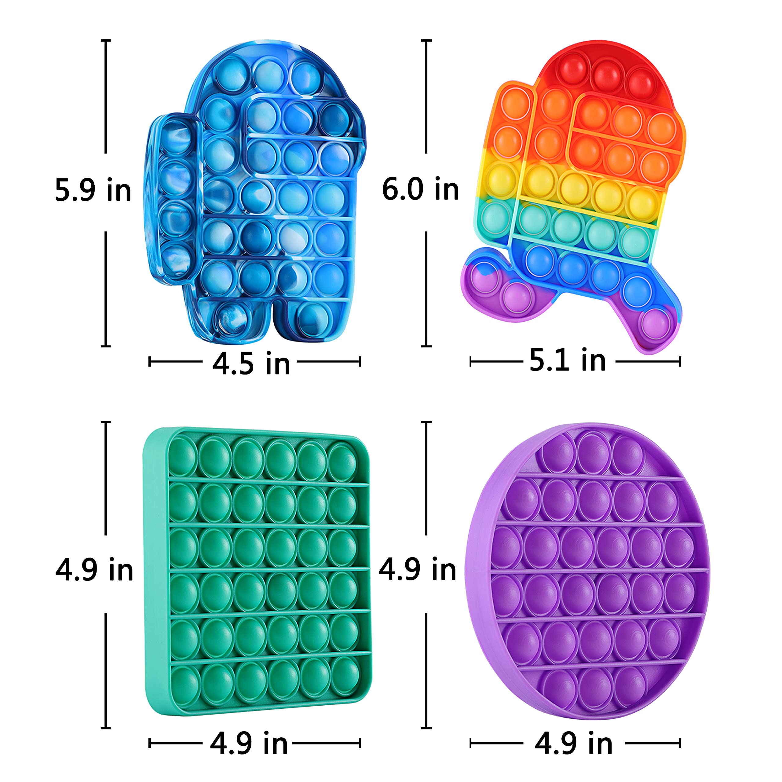 SoulLife 12 Pack Fidget Toys Set - Stress Relief Sensory Toys for Kids & Adults, Push Pop Bubble Poppers Bulk - Perfect for Easter Gifts, Party Favors, Classroom Prizes & Anxiety Relief (Great for ADHD, Autism & Office Stress)