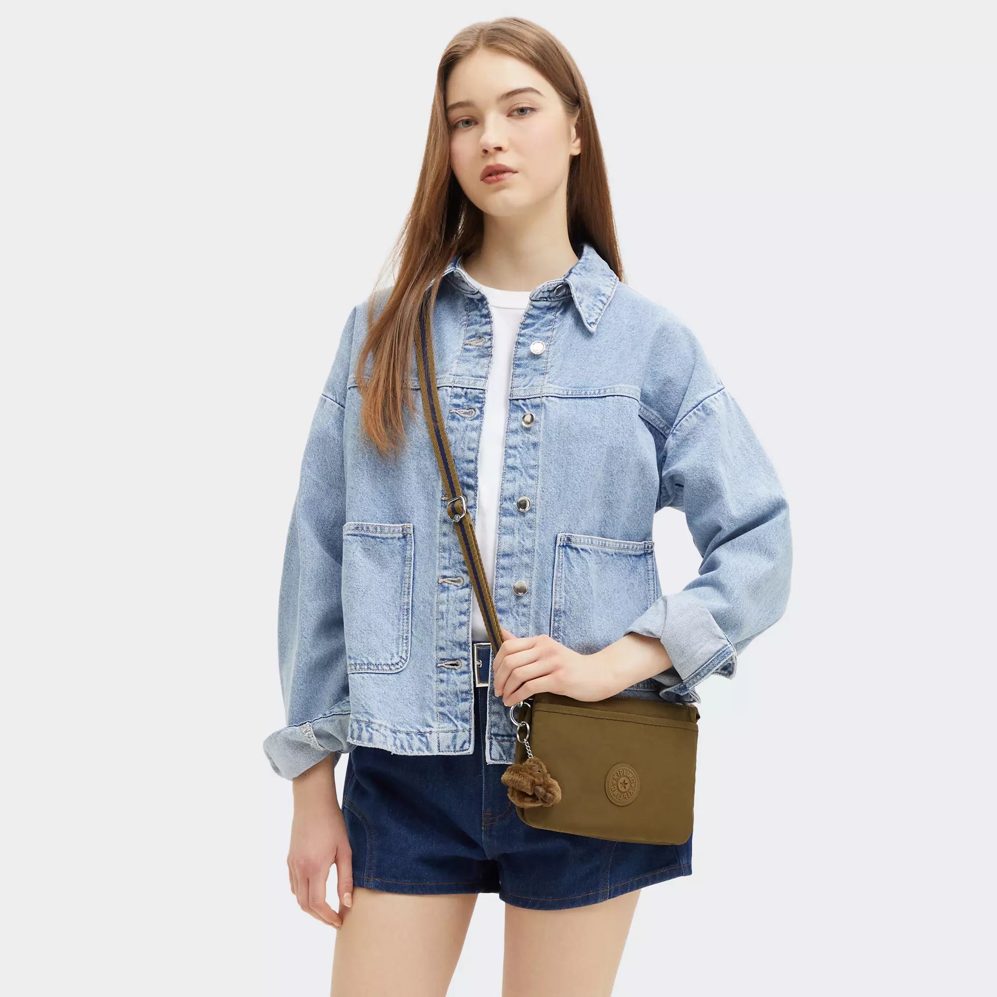 Kipling Riri Crossbody Bag - Lightweight & Durable Dry Laurel Small Shoulder Purse for Women | Perfect for Travel, Work & Everyday Use
