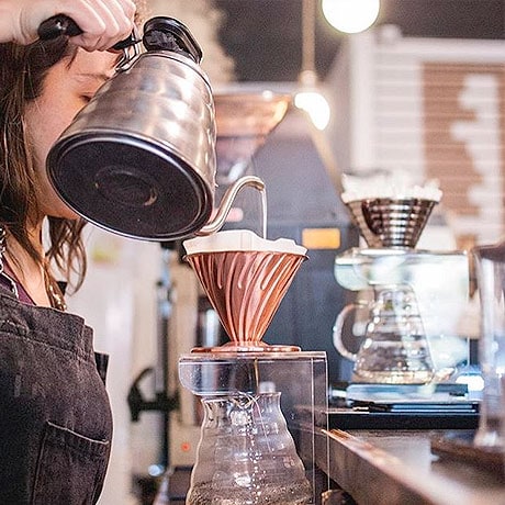 Hario V60 Copper Coffee Dripper - 2 Cup Pour Over Brewer for Specialty Coffee at Home or Office | Perfect for Single Serve & Small Batch Brewing