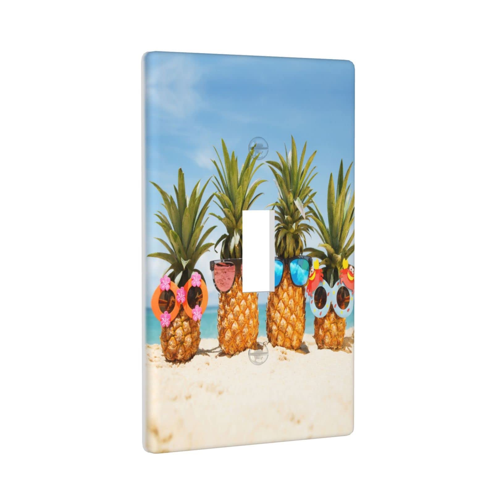 Decorative Pineapple Summer Light Switch Cover - Single Gang Wall Plate for Home Decor, Kitchen, Bedroom & Bathroom