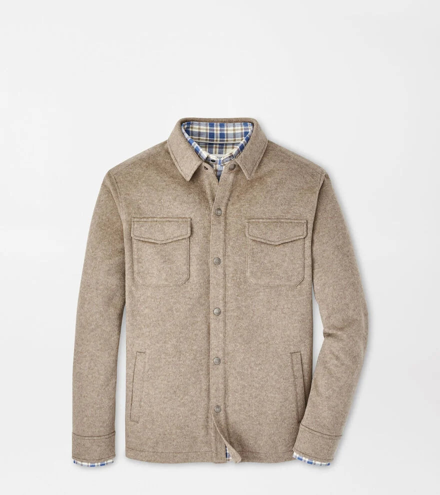 **Peter Millar Fleece Shirt Jacket for Men - Soft & Warm Casual Outerwear - Perfect for Outdoor Activities, Hiking, and Layering in Cold Weather**