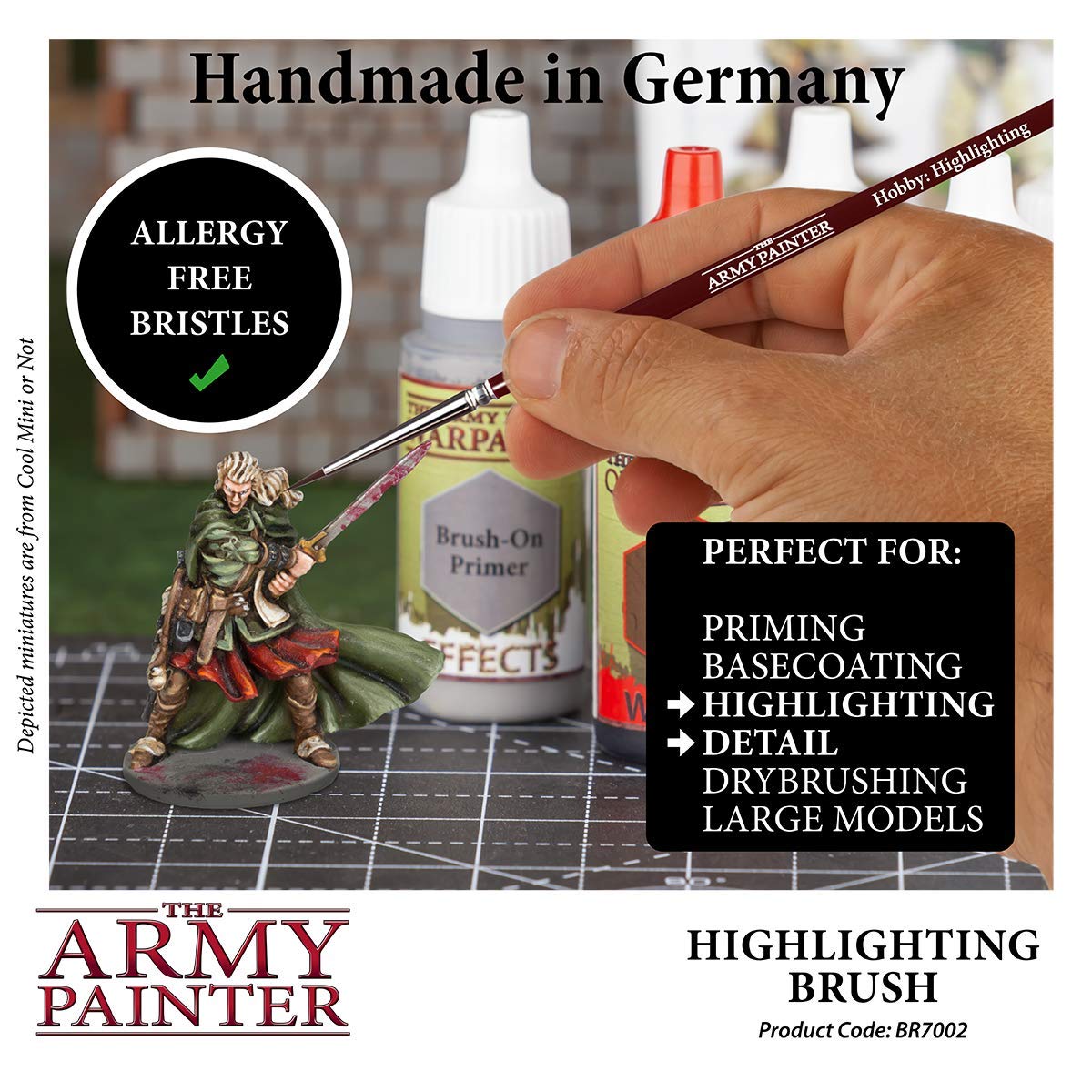 The Army Painter Hobby Highlighting Brush - Synthetic Taklon Hair Fine Detail Paint Brush for Miniature Models, Warhammer & Tabletop Gaming - Perfect for Miniature Painting, Model Detailing & Art Projects