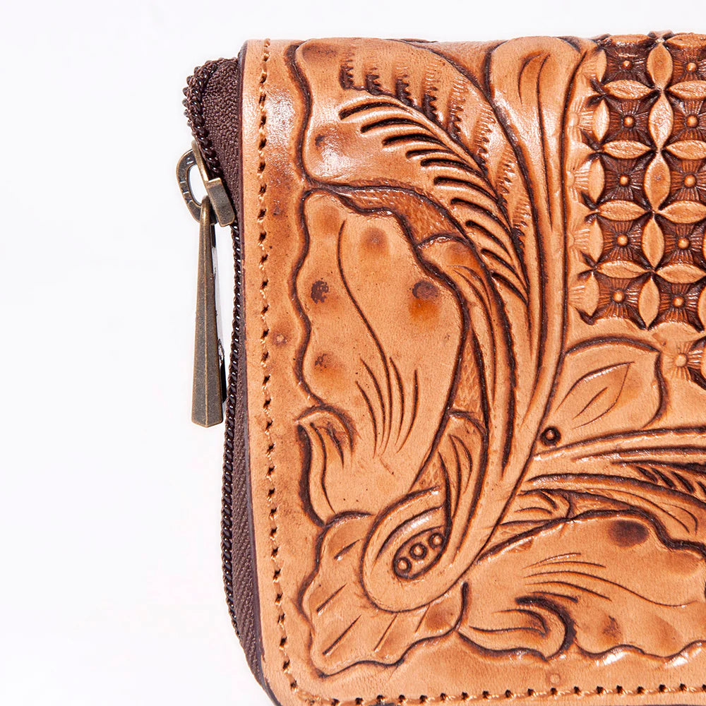 Genuine Leather American Darling Tooled Stamped Wallet for Men & Women - Stylish Bifold Wallet with RFID Protection for Everyday Use & Travel