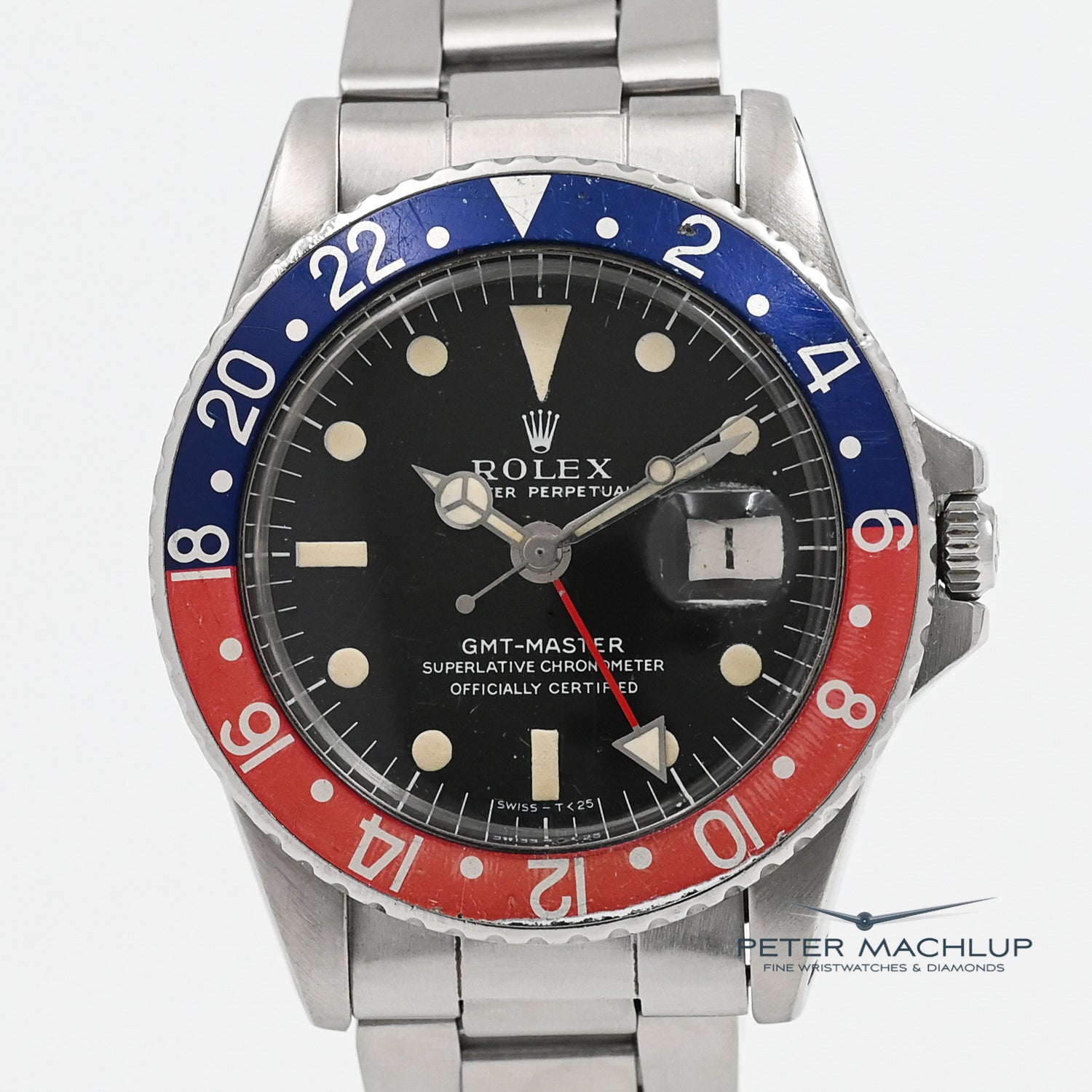 Vintage Rolex GMT-Master Pepsi 1675 Men's Watch - 1970s Stainless Steel Automatic - Perfect for Travelers & Watch Collectors (Air Travel, Business Meetings, Luxury Gift)