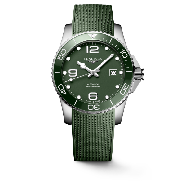 Longines HydroConquest 41mm Green Matte Automatic Men's Diving Watch - Luxury Sports Timepiece for Swimming, Sailing & Everyday Wear