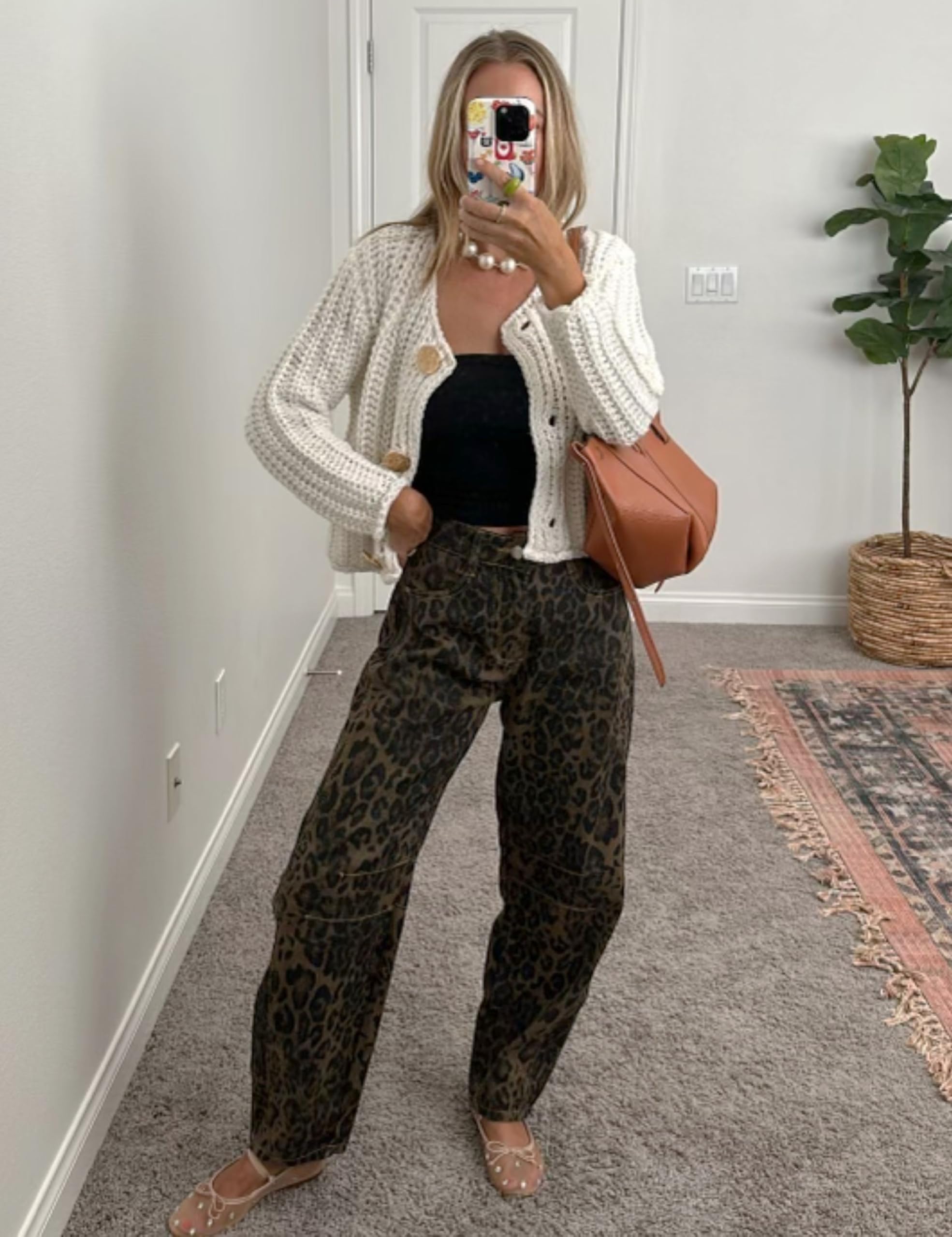 Women's Chunky Knit Cardigan with Gold Buttons - Long Sleeve Cropped Crochet Sweater for Fall | Cozy Layering for Autumn Outfits & Casual Office Wear